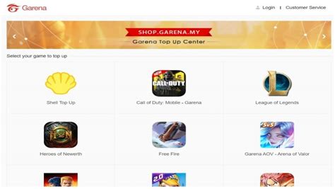 Garena Topup Center.